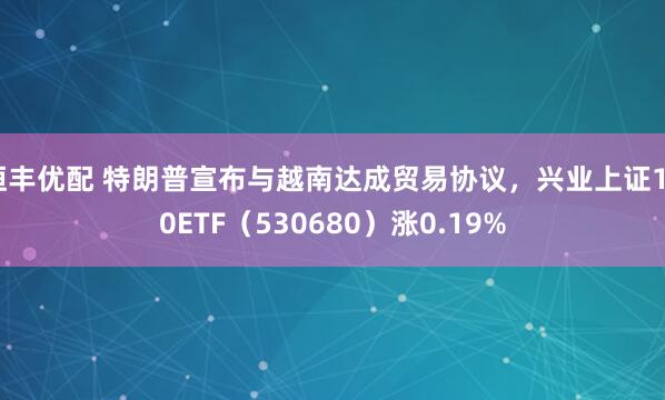 恒丰优配 特朗普宣布与越南达成贸易协议，兴业上证180ETF（530680）涨0.19%